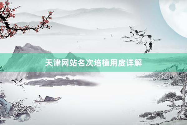 天津网站名次培植用度详解