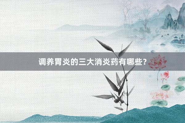 调养胃炎的三大消炎药有哪些？