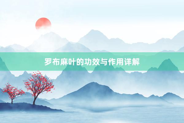 罗布麻叶的功效与作用详解