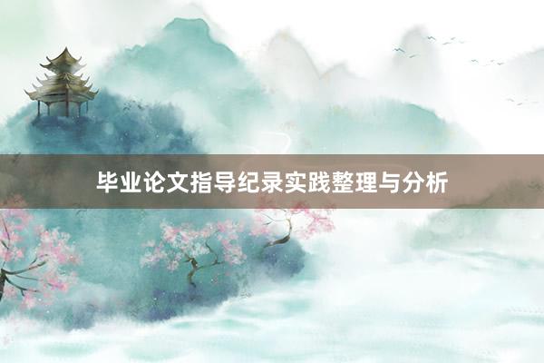 毕业论文指导纪录实践整理与分析